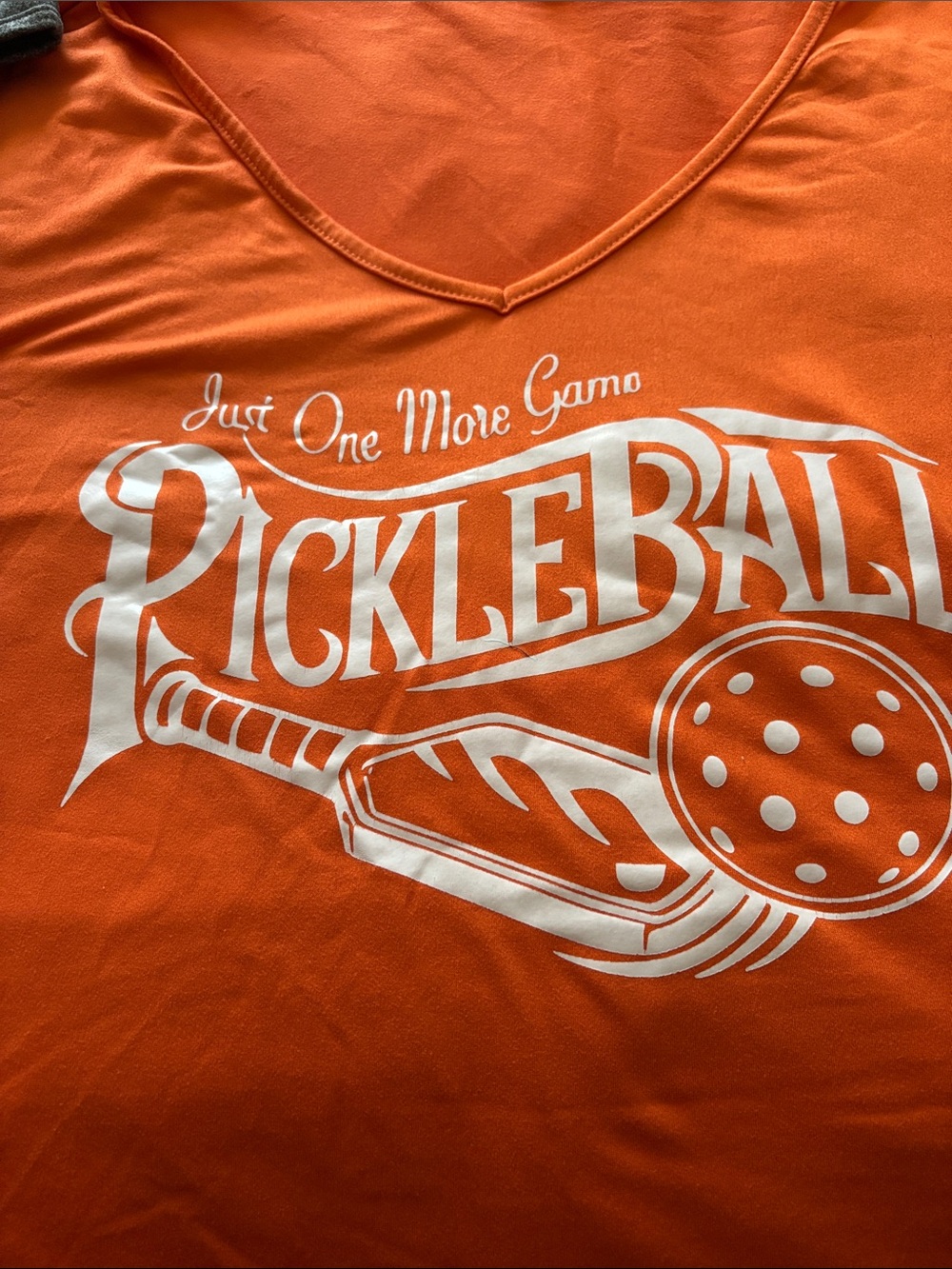Two Pickleball Graphic Tee - Gray & Orange - Picture 3 of 6